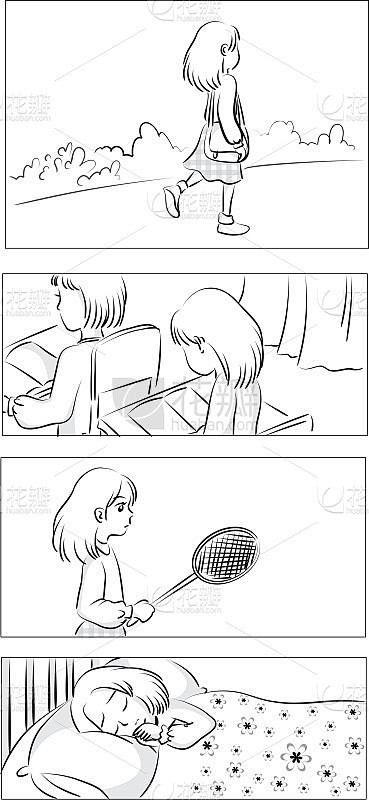 矢量卡通爱漫画人物的故事设定素材-花瓣网
