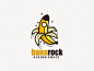 Banana rocket rocket fruits banana typography ux ui flat illustration branding animation vector design logo