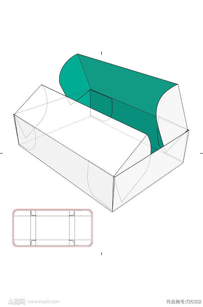 ai包装盒刀版图设计盒型展开图模切刀模刀...
