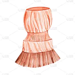 水彩画木体按摩刷孤立在白色背景上。手绘。天然材料。生态温泉。身体保健。美容沙龙。