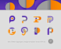 字母P艺术字logo设计图片