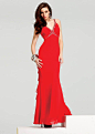 Hot Faviana Red Beaded Halter Neck Cocktail Dresses For Women Online