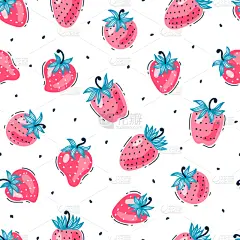 可爱的,浆果,壁纸,四方连续纹样,儿童,背景,水果,夏天,斑点,草莓