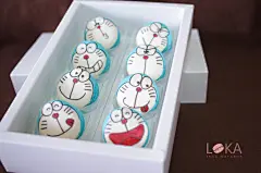 哆啦a梦手绘马卡龙8枚装 卢卡屋手工甜点零食喜糖生日个性礼品-淘宝网