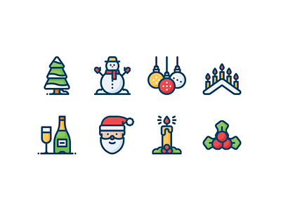 Christmas icon set