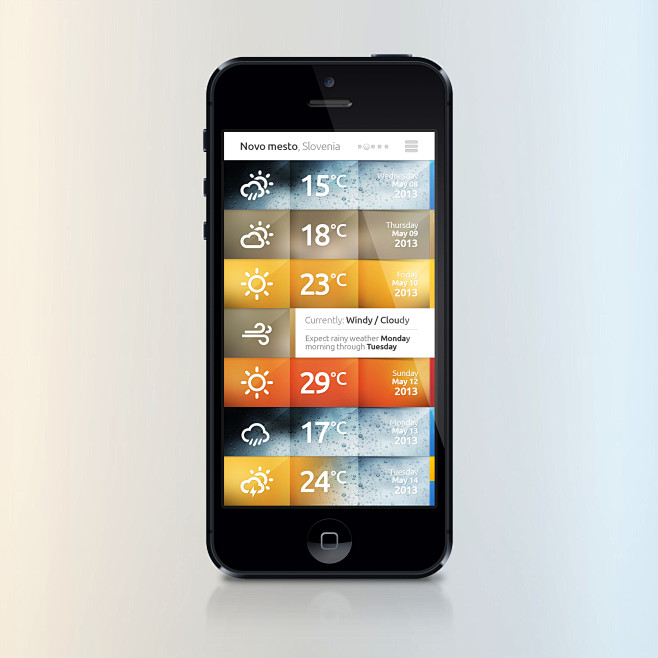 天气iPhone APP界面设计
