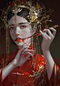 fantasy girl, looking at viewer, lipstick, crying, dress | 3840x5494 Wallpaper - wallhaven.cc
