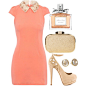 A fashion look from November 2013 featuring coral dress, platform pumps and vintage handbags. Browse and shop related looks.