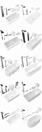 10组浴缸马桶等浴室组合3D模型合集（OBJ,FBX,MAX） 