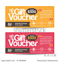 Gift voucher template with colorful pattern, cute gift voucher certificate coupon design template, Collection gift certificate business card banner calling card poster, Vector illustration