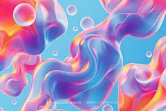 10款时尚科幻华丽镭射气泡水珠扭曲渐变科技海报背景底纹图片素材下载_颜格视觉