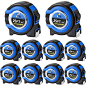 Youyole 10 Pack Tape Measure with Fractions 1/8 Steel Measuring Tape Retractable Easy Read Measurement Tape Steel Power Tape Blade Tape Measure (25 ft x 1 in)