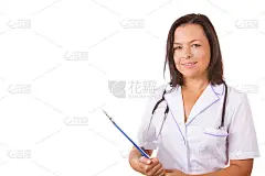 持刀听诊器的女医生