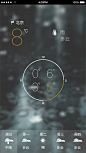 iphone6界面天气app，素材高斯模糊从而突出界面上图标文字。