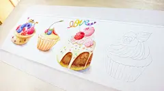 244  @匠心课堂  作品：手绘水彩美食