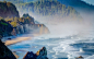 General 1700x1063 nature landscape mist beach sea Oregon forest cliff mountains