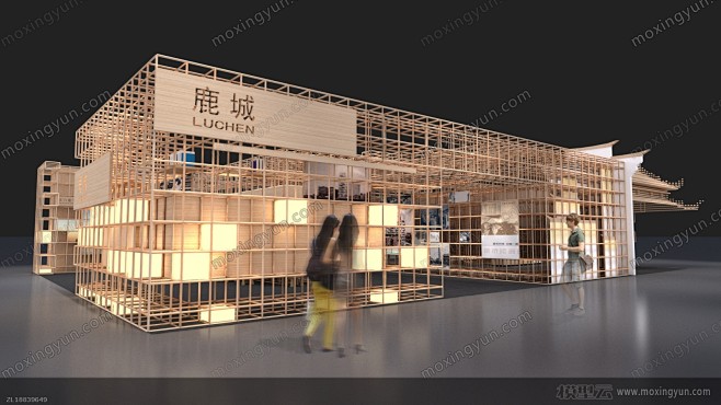 鹿城展位展台模型下载-模型云展览模型下载...