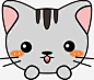 灰色的小猫咪免抠png素材_新图网ixintu.com
