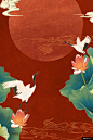 传统纹样背景 国潮文化海报 中国风背景 中式背景 新中式背景 复古手绘背景
