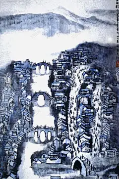 传统国画江南水乡 免费下载 页面网页 平面电商 创意素材