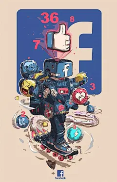 插画师 Joseph Luna 笔下的知名品牌拟人插画，这个风格好赞！ #创意插画# #时尚插画# ​​​​
