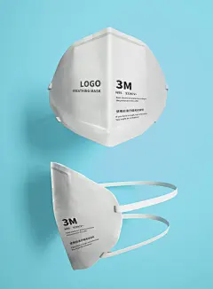 白色防御病毒口罩口罩样机