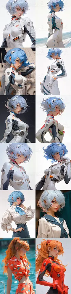 AI新世纪福音战士设定素材 游戏人物原画设计参考 同人角色临摹-淘宝网