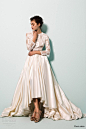 daalarna bridal 2015 pearl collection wedding dresses long sleeves high low ball gown skirt