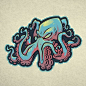 Octopus Mascot for a client #octopus #mascot #patch #embroidery #absorb81 #caliberblack #art #design #vector