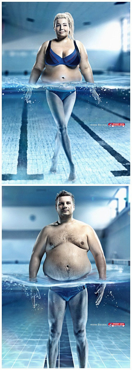 水上水下的差别！运动俱乐部广告~