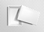 3d realistic white empty box Free Vector