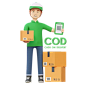 Deliveryman doing pizza delivery  3D Illustration