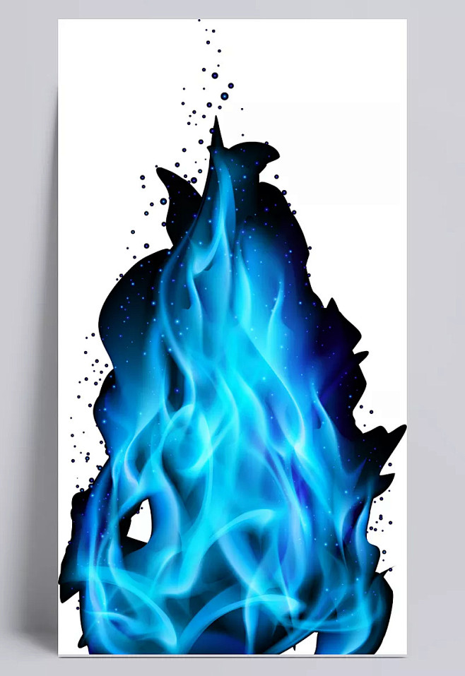 蓝色燃烧火焰蓝色火焰燃烧火苗火花梦幻火苗蓝火熊熊烈火火灾效果元素