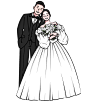婚礼新人手绘设计人形立牌迎宾牌1