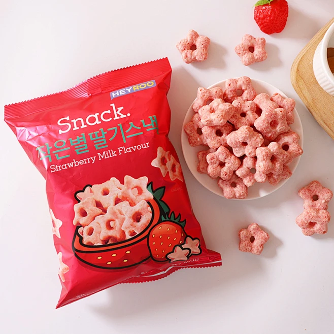韩国进口HEYROO草莓味星星形巧克力味甜甜圈曲奇饼干点心膨化零食-淘宝网-花瓣网