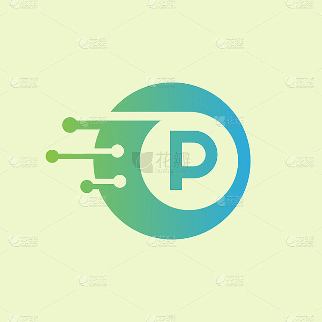 技术首字母P图标设计