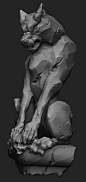 Wolf Gargoyle, Lillian Vinson : School project.  High poly renders from Zbrush.