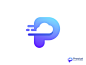 P  云徽标概念或云公司解决方案蓝色它标记图标标志云 _科技公司logo采下来 #率叶插件，让花瓣网更好用#