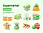 Supermarket 3D Icon — 3D Assets on UI8