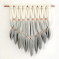 Gray Dip Dyed Roving Wall Hanging || Fiber Wall Hanging || Handmade Tapestry : 100% wool roving dip dyed in 2 shades of gray with copper or brass pipe details. Each piece is one of a kind because it is hand dyed by me and will appear slightly different fr