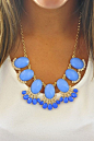 Blues and gold. Perfect colors for a summer tan and white top. #饰品# #项链#@北坤人素材