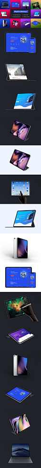 全新的逼真质感时尚高端iPad Pro 2018 APP UI样机展示模型mockups Vol-02