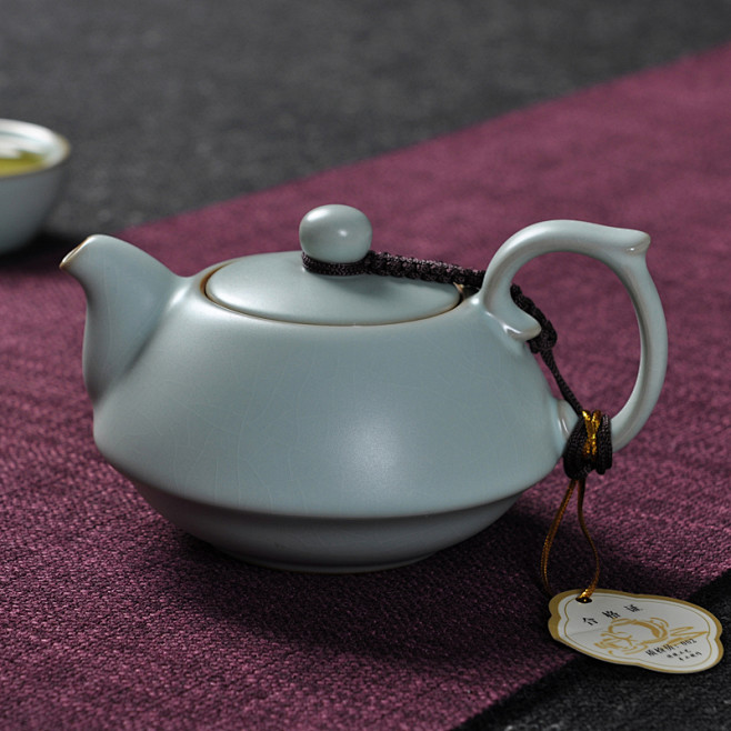 恒缘汝窑茶具正品坐禅壶汝窑茶壶茶杯茶海开片功夫茶具特价89包邮淘宝