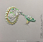 法国传统珠宝手绘  法国同事Nathalie Castro的手稿珠宝手绘 珠宝设计 ​​​​