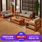 作木坊 实木沙发 布艺沙发组合实木家具中式客厅沙发 S313 单人位