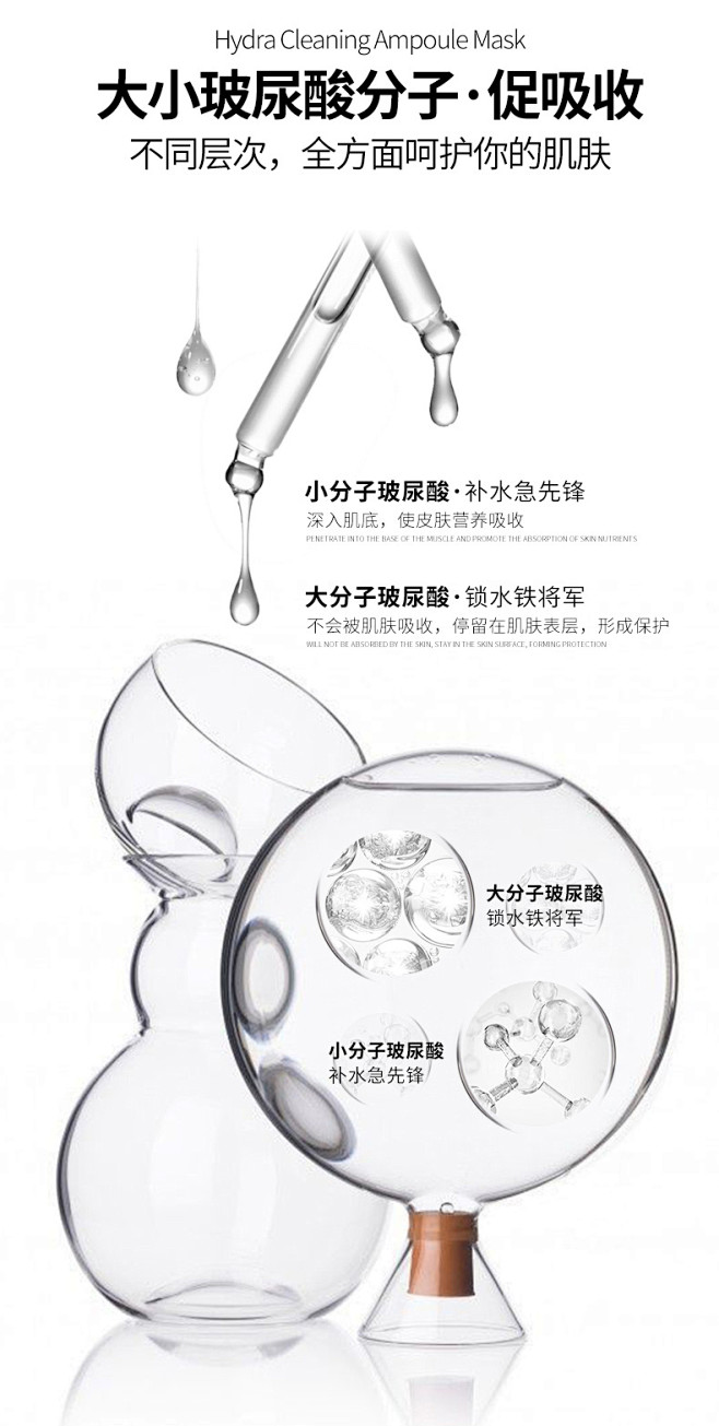 玻尿酸补水面膜女学生款正品保湿免洗b5原...
