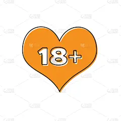 18岁到19岁,分离着色,橙色,动物心脏,图标,成年的,疤,白色,满足,爱