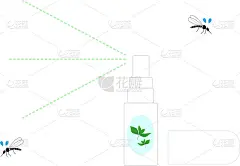 这是一张蚊子和薄荷味杀虫剂的插图。