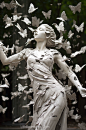 AI数字艺术破碎感丰胸花朵古典石膏雕塑模型-众图网