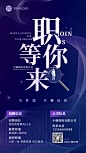 金融保险求职招聘商务风竖版海报